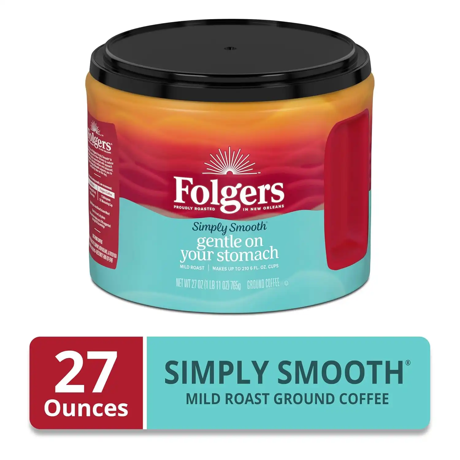 Alternative view of Folgers Simply Smooth Ground Coffee, Mild Roast, 27 Oz. Canister