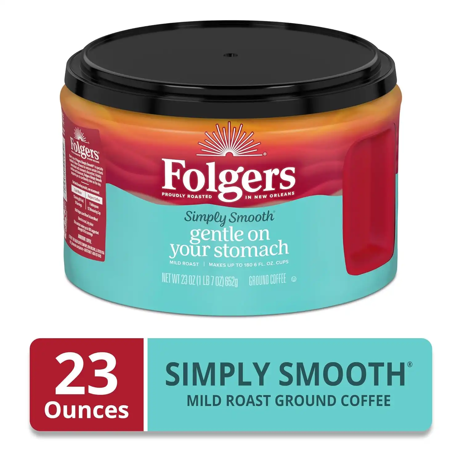 Alternative view of Folgers Simply Smooth Ground Coffee, Mild Roast, 23 Ounce Canister (Pack of 3)