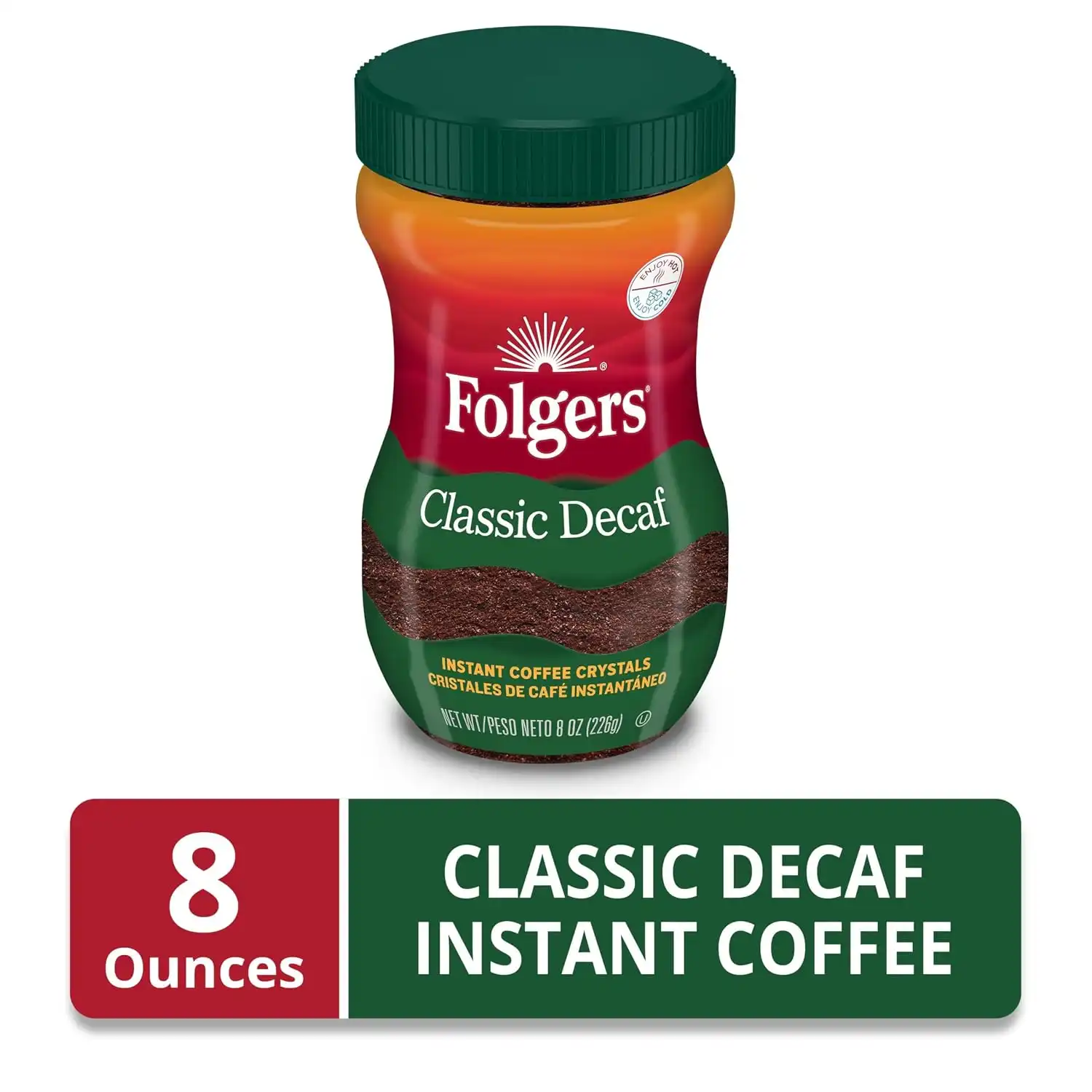 Alternative view of Folgers Classic Decaf Instant Coffee, 8 Oz. Jar