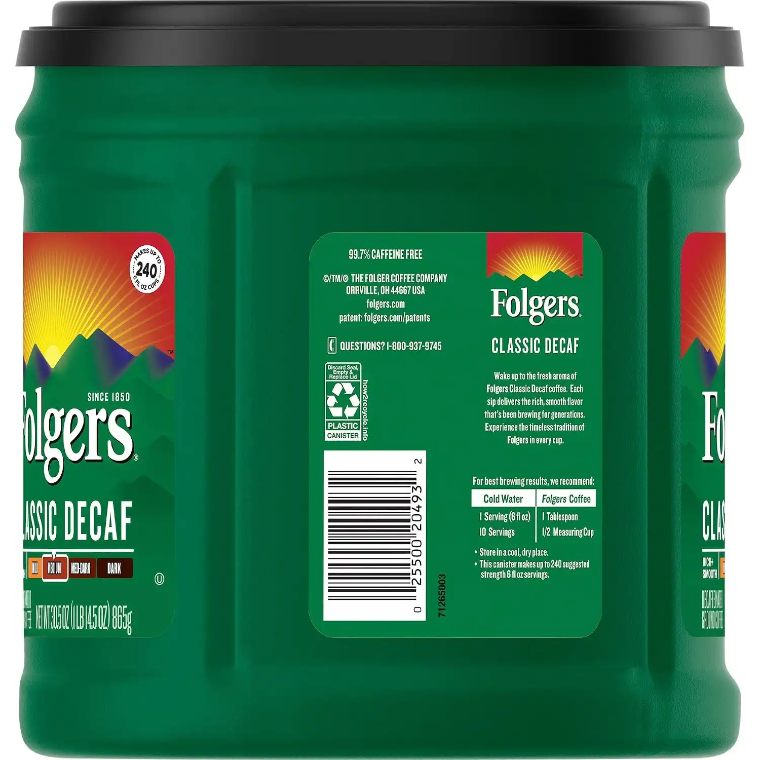 Alternative view of Folgers Classic Decaf Medium Roast Ground Coffee, 30.5 Ounces