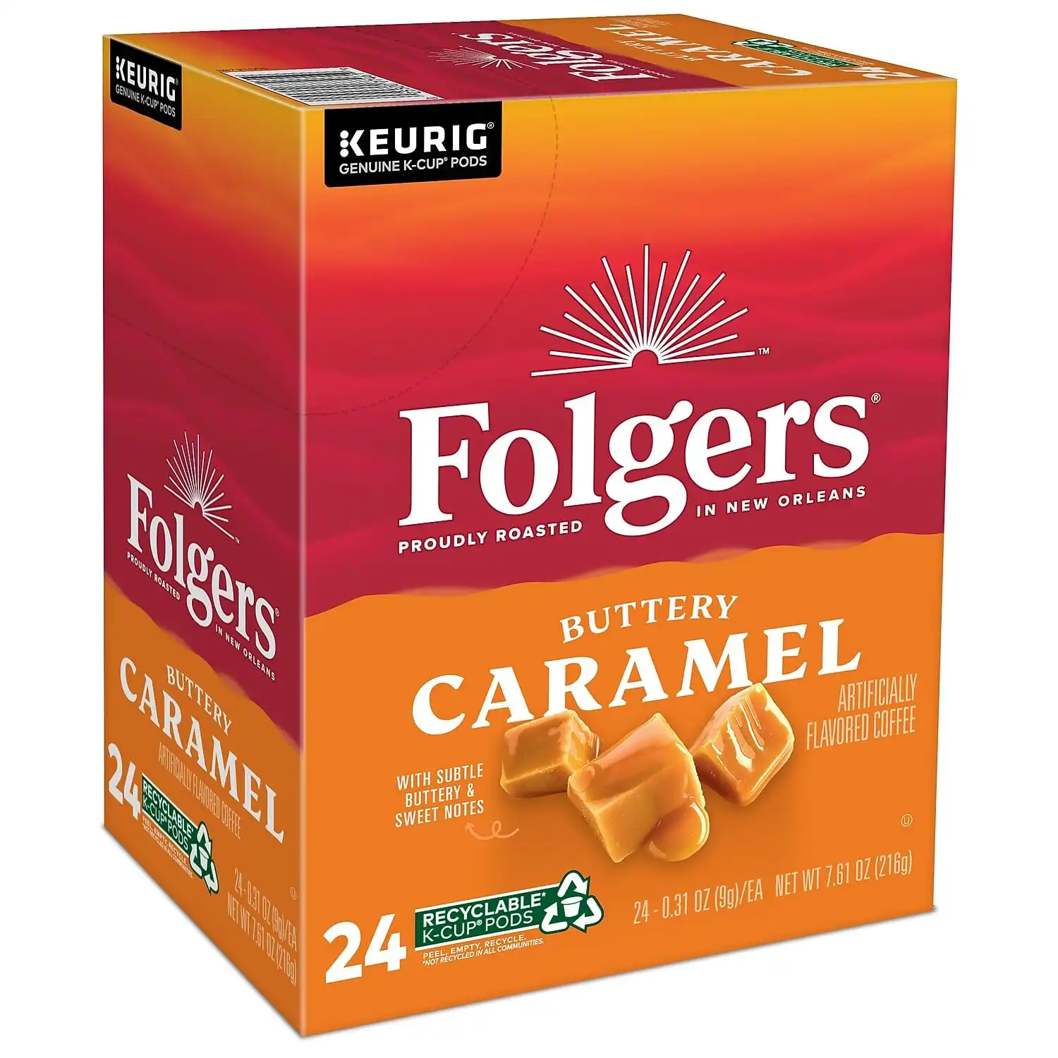 Alternative view of Folgers 6680 Caramel Drizzle Coffee K-Cups, 24/box